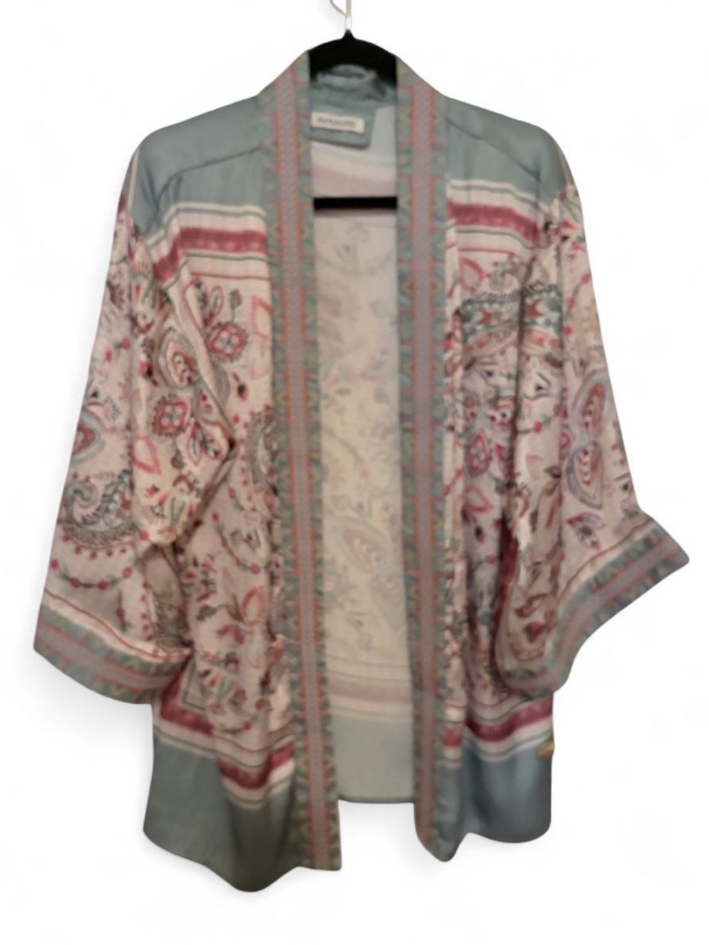 paparazzi Paisley Floral Kimono in Pink and Teal